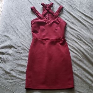Maroon bodycon dress